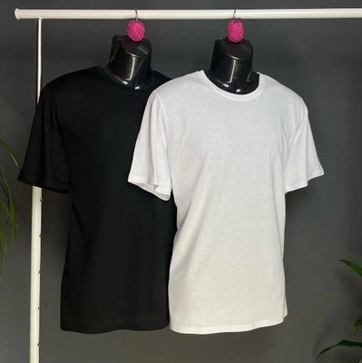 Мужская футболка базовая черная, стрейч кулир 1961374181 фото